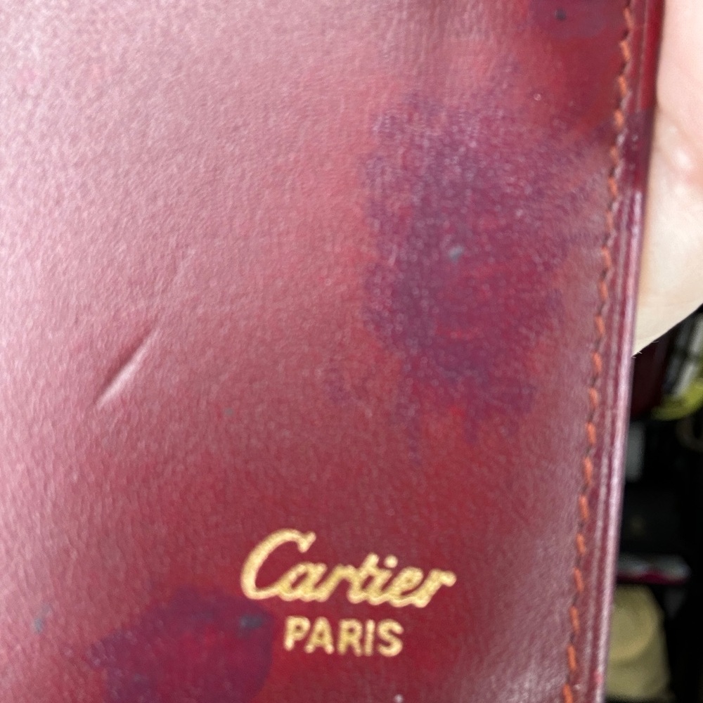 Cartier Burgundy Leather Slim Card Wallet ID Card with COA - Picture 8 of 10